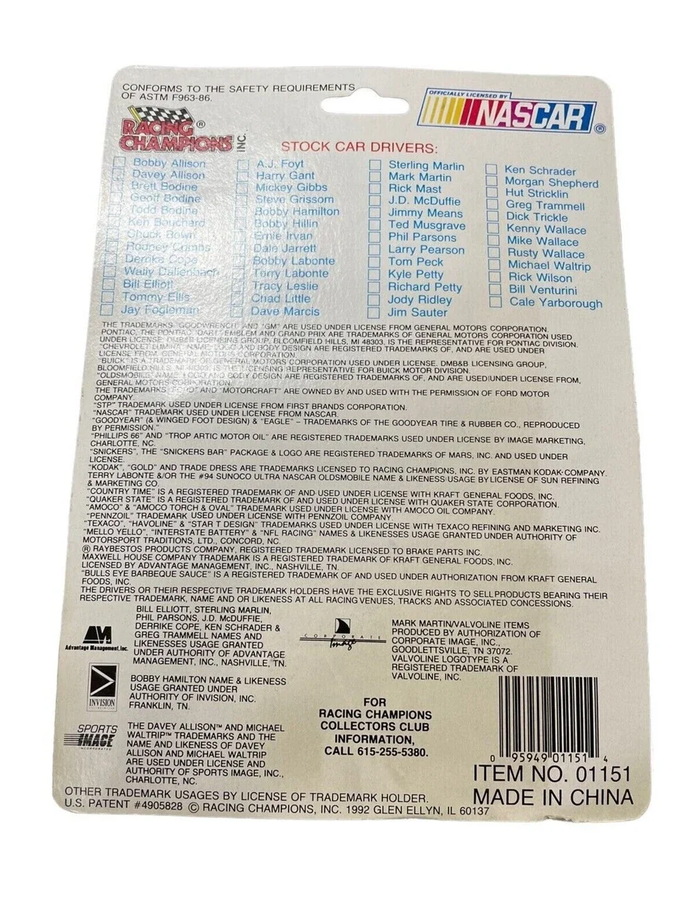 Racing Champions this 1992